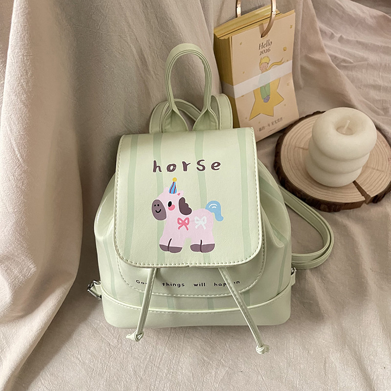 可爱卡通小马双肩包女2026夏季新款学生甜美原创小众背包生日礼物