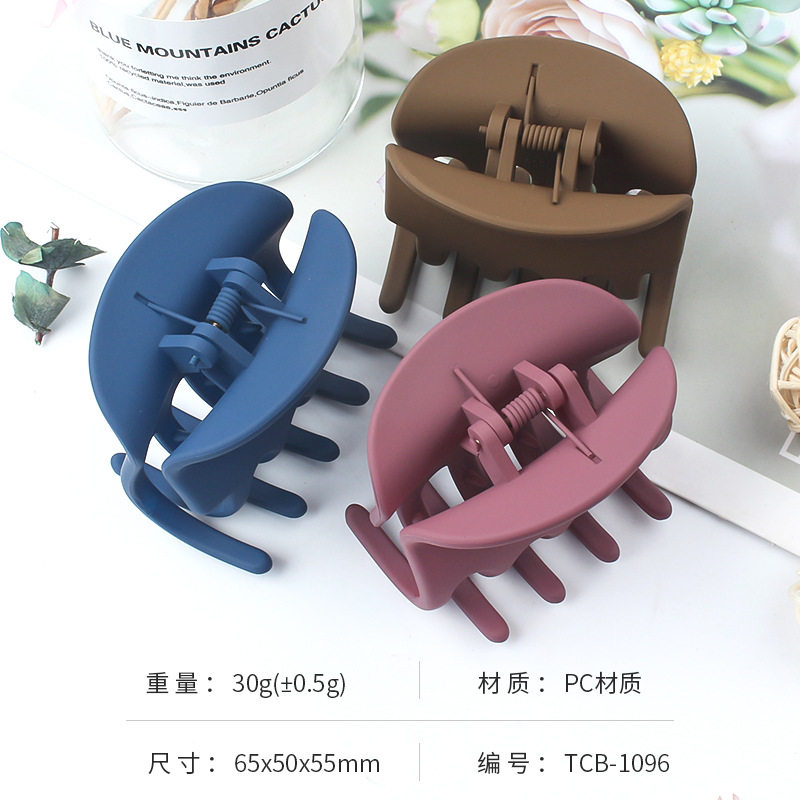 果冻色洋气高马尾中号抓夹感简约半扎盘发夹韩版纯色发卡