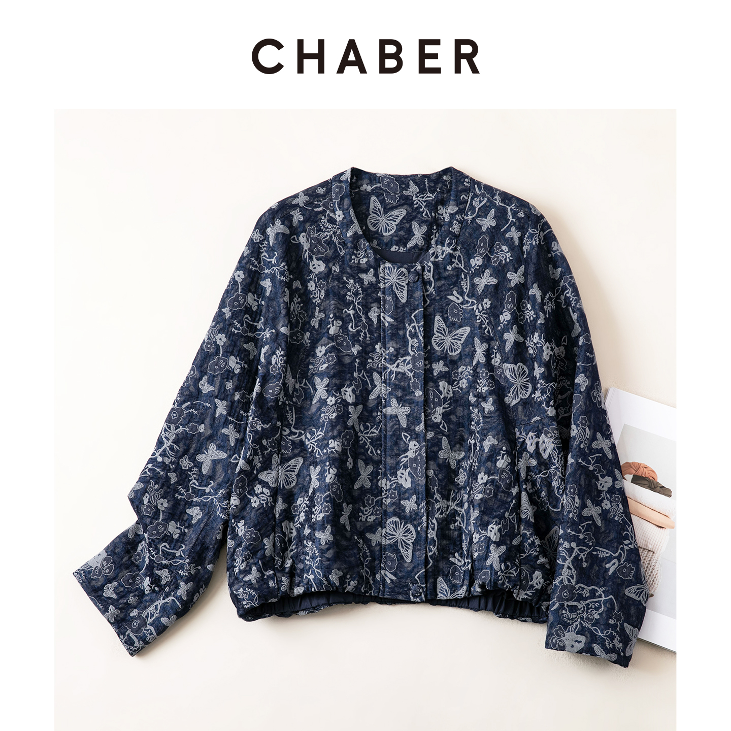 CHABER巧帛新中式提花拉链外套