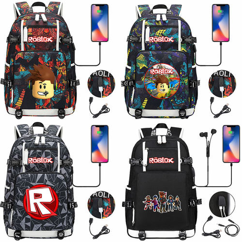 卡通外贸热销Roblox USB耳机青少年学生书包男女休闲旅行双肩背包