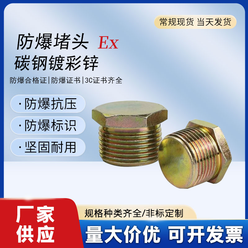 防爆堵头 DN15 DN20 4分 6分 1寸 M20 M25密封堵头 丝堵 碳钢堵头