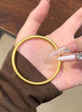 古法沙金素圈手镯不掉色婚礼用