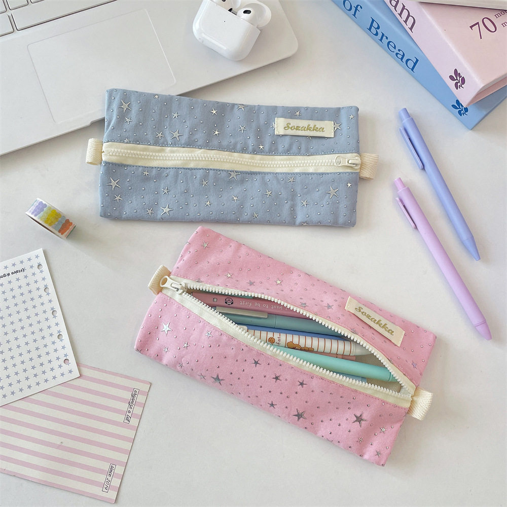 57261 韩系星星笔袋ins文具大容量高颜值小众学生文具收纳袋笔袋,文具电教/文化用品/商务用品,笔袋,淘宝优惠券,粉丝福利购,淘宝优惠卷