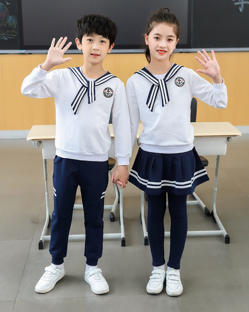 男女童海军服套装长袖套装演出服