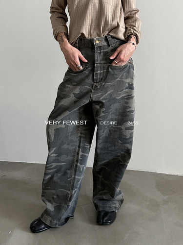 拉链长裤水洗四季做旧牛仔裤