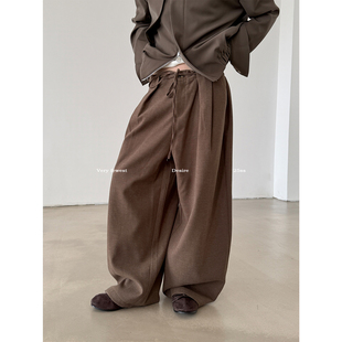 亲肤毛呢阔腿裤 VERY 冬季 老钱松弛感雅痞时髦弯刀休闲裤 FEWEST