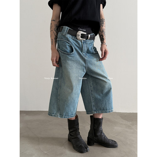 小众圆弧口袋设计A字廓形七分裤