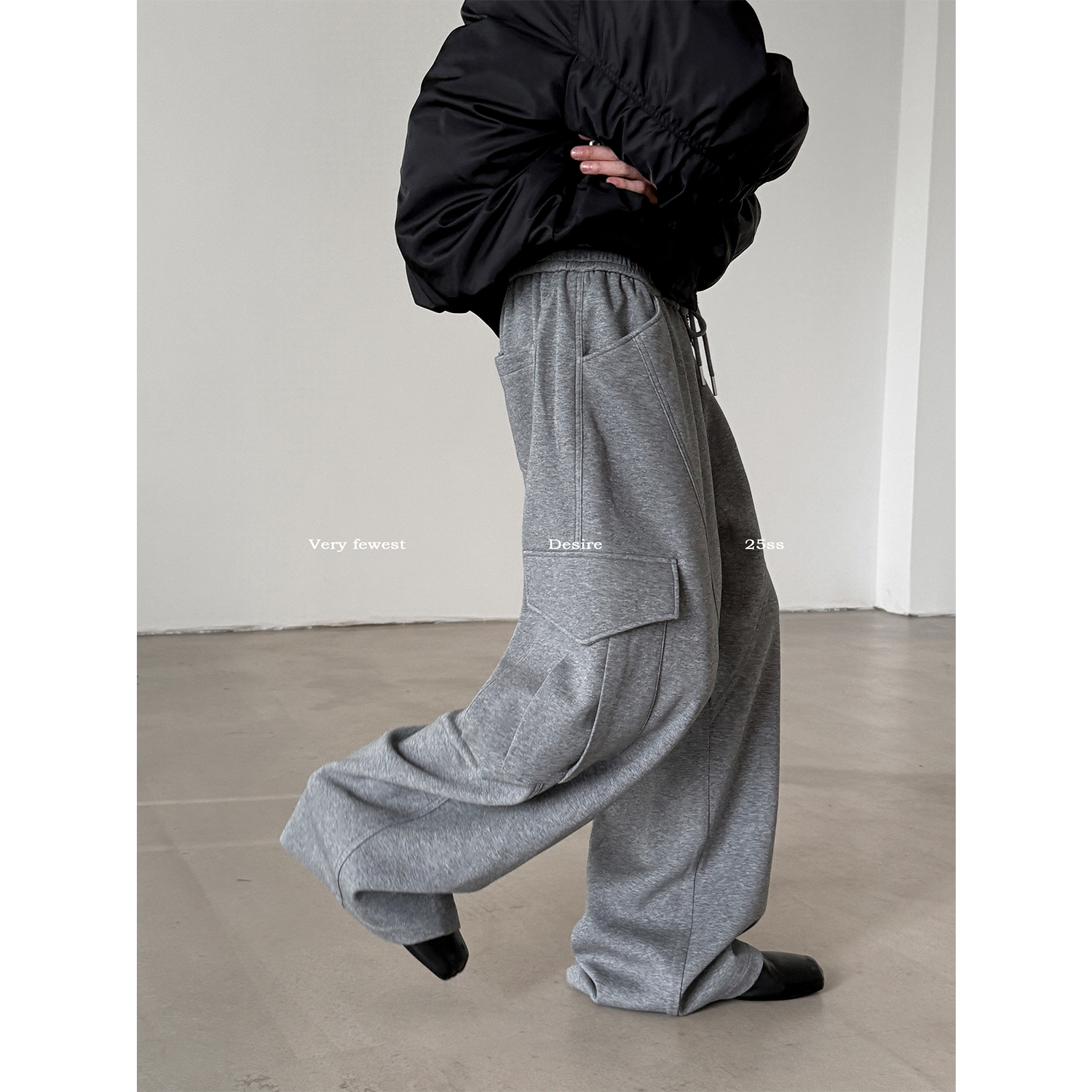 高克重大口袋抽绳卫裤男女款