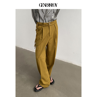 GENESISBOY[3.4am20:00]夏季新款系带慵懒垂感西裤ins休闲裤子