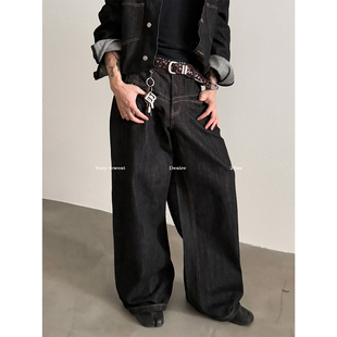 男女款 VERY Vintage前插口袋丹宁原色廓形牛仔裤 复古美式 FEWEST
