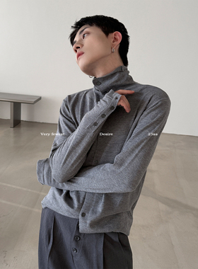 VERY FEWEST 软糯亲肤叠穿百搭修身针织衫中性堆叠高领毛衣打底衫