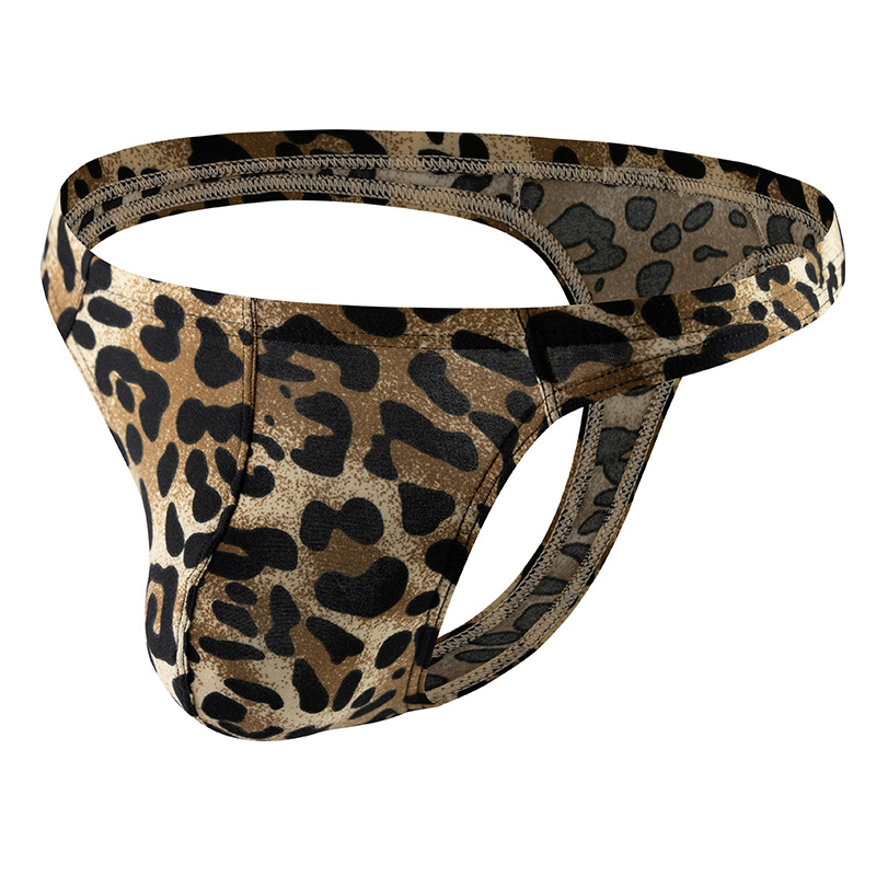 男士性感豹纹柔软丁字内裤