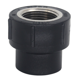 公元PE自来水管配件黑色内丝接头内牙管套PE给水管件内螺纹直通