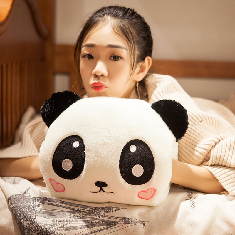 熊猫暖手抱枕可爱女孩熊熊玩偶