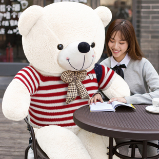 白小熊公仔泰迪熊玩偶抱抱熊毛绒熊玩具床上大娃娃儿童生日礼物女