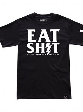 哈雷T恤RustyButcher生锈屠夫摩托骑行ds改装风格短袖EAT SHIT