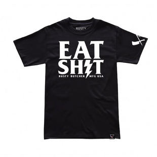 哈雷T恤RustyButcher生锈屠夫摩托骑行ds改装风格短袖EAT SHIT