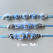 蓝色芭蕾发带 葛蓓莉亚吉赛尔舞蹈发饰花带儿童成人