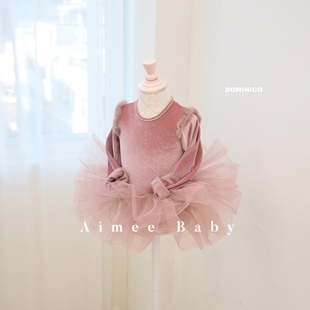 秋冬芭蕾舞蹈裙 dmc丝绒毛毛蓬蓬裙 韩国 儿童芭蕾舞裙 韩国代购