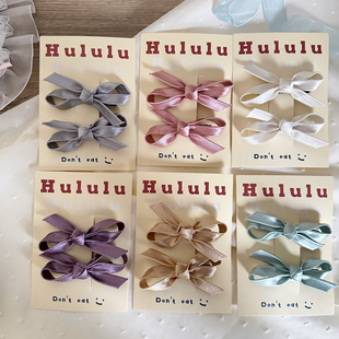 珠光织带蝴蝶结儿童发夹对装 韩版 宝宝发卡边夹刘海夹 Baby Aimee