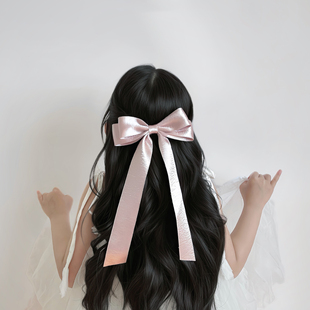 韩系飘带蝴蝶结儿童发夹发卡后脑勺夹子 气质公主大蝴蝶结发夹