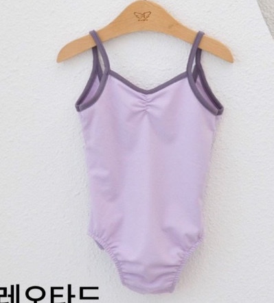 韩国进口dominico儿童芭蕾吊带体服 女童拼色练功服 裆部按扣