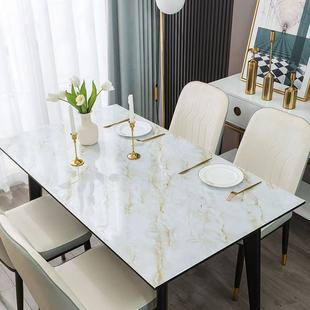 PVC防水防烫加厚桌布软质玻璃仿大理石餐桌布塑料桌垫免洗茶几垫