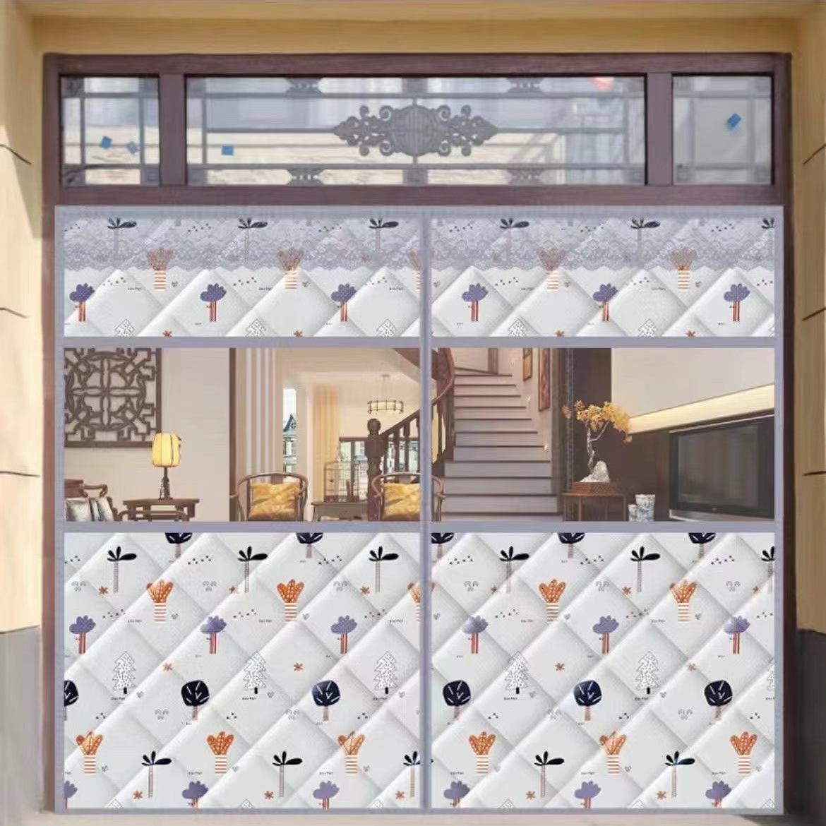 冬天透明保暖棉门帘大门免打孔冬季2023新款东北防寒农村外门防风