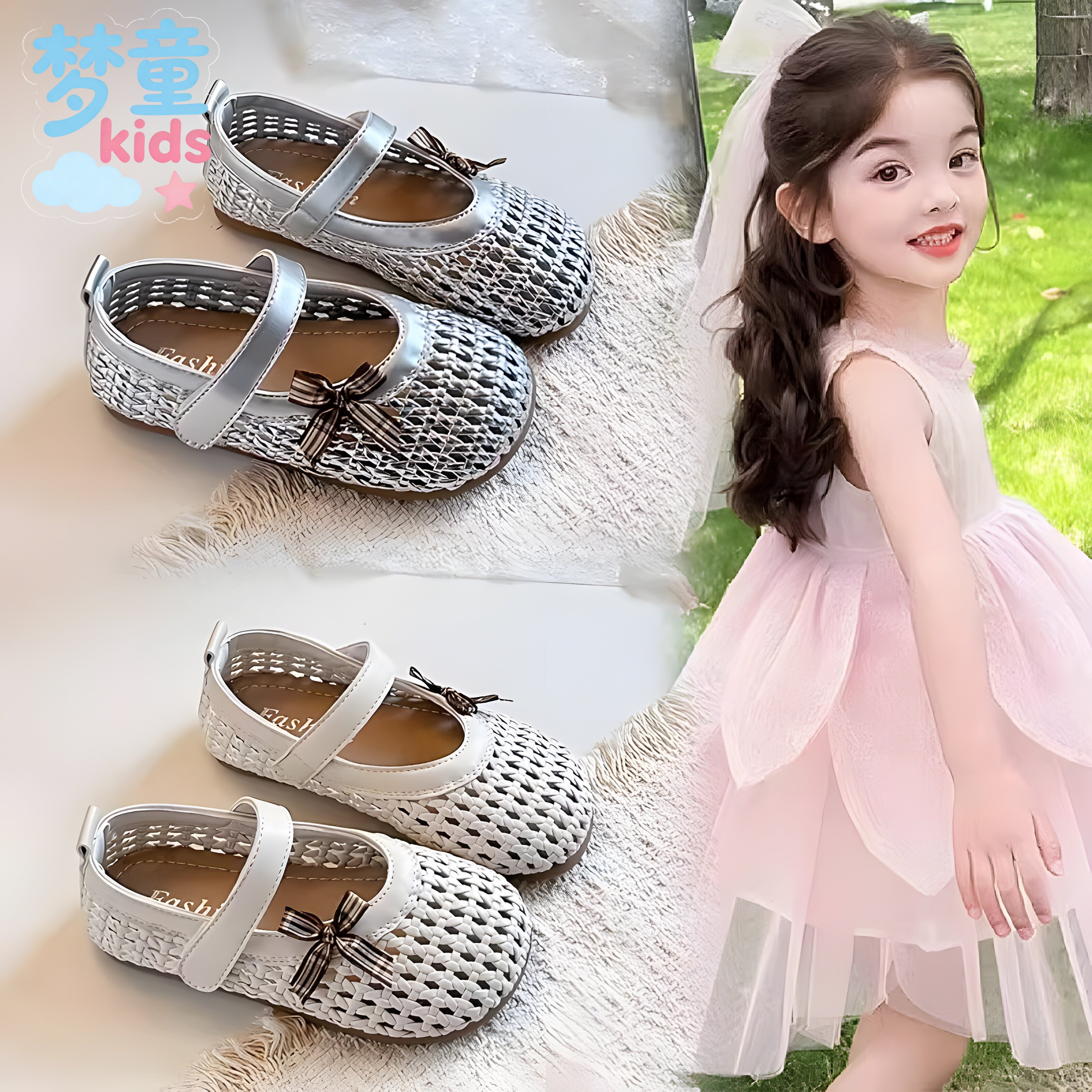 女童夏季凉鞋女宝宝韩版镂空透气公主鞋法式软底洞洞鞋小女孩鞋子