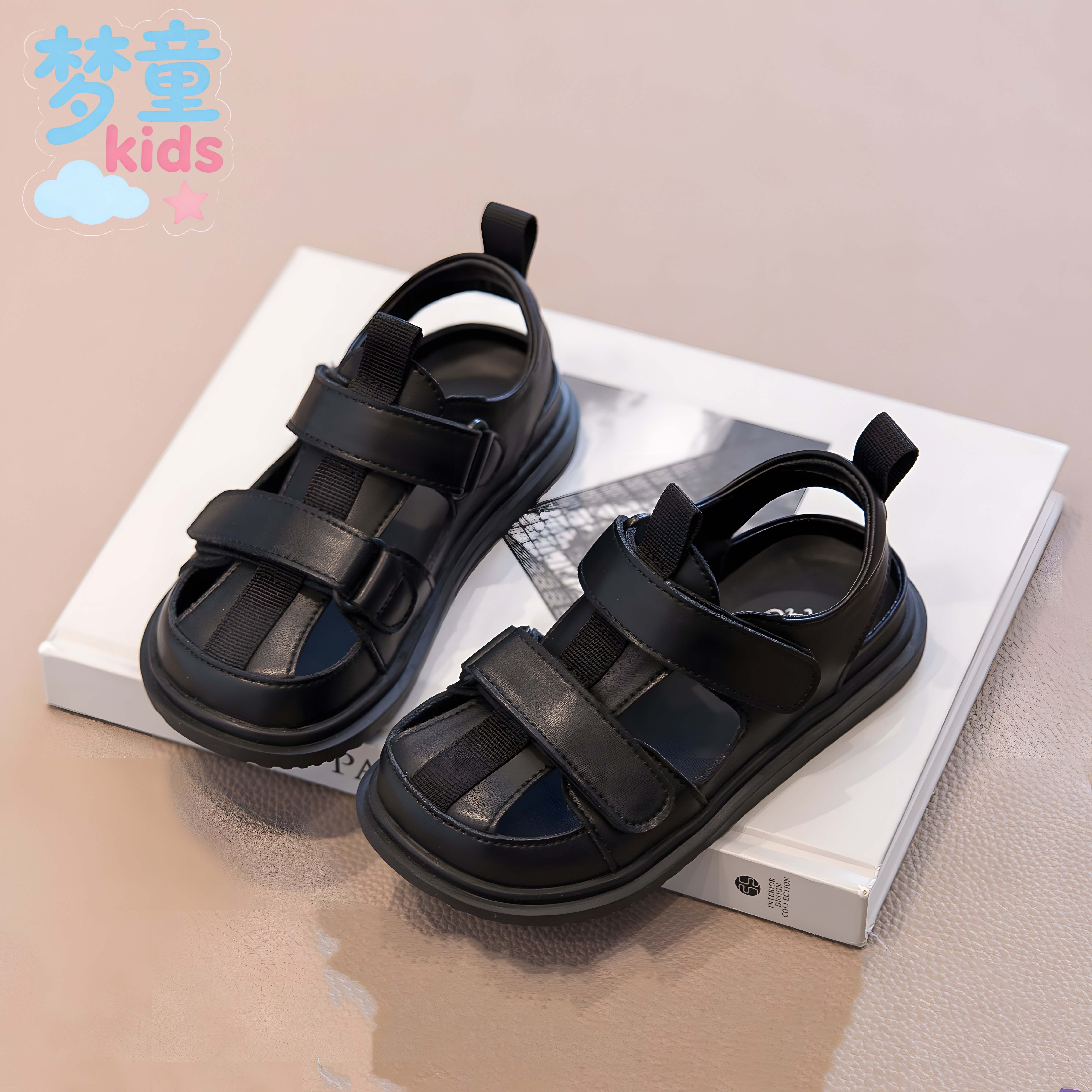 儿童凉鞋男童2026新款夏款男宝鞋子男孩黑色皮鞋夏季包头夏凉薄款