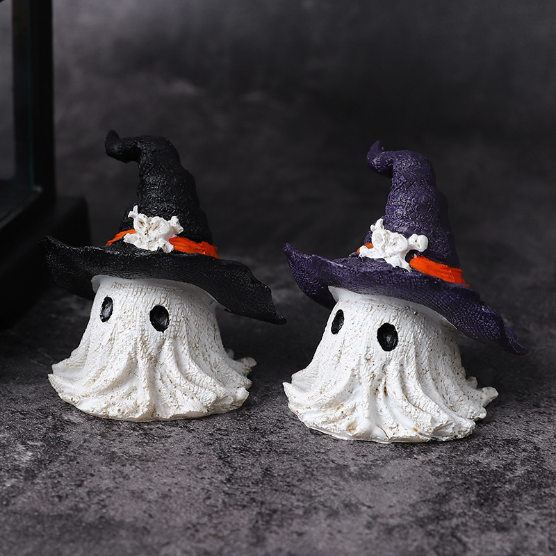 南瓜法师装饰品魔法帽小幽灵摆件