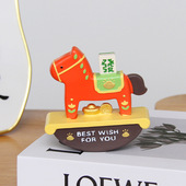 国潮马年吉祥物摆件摇摇马桌面解压治愈装 饰马上加薪年会送员工