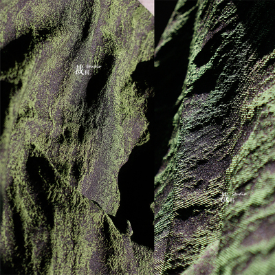 青苔复古立体提花肌理服装面料