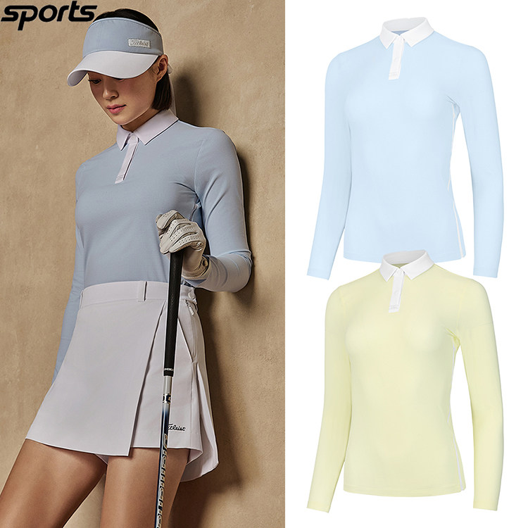韩国代购titleist高尔夫26春夏凉感修身弹力户外POLO衫长袖T恤女