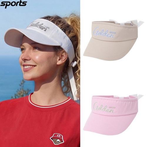韩国代购golden bear高尔夫配饰26春夏女可拆蝴蝶结无顶防晒帽
