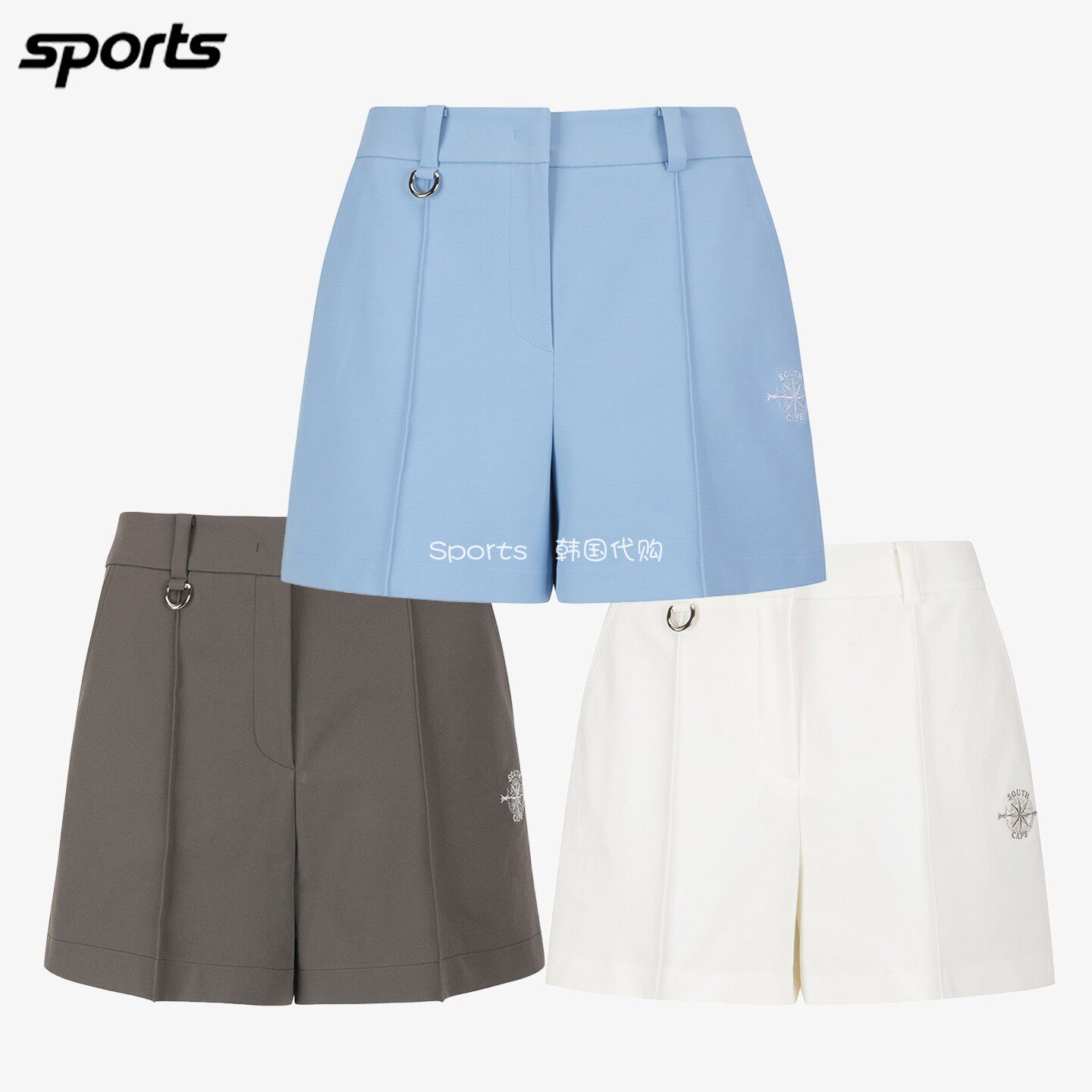 韩国代购southcape高尔夫26年夏防紫外线防水A字型褶皱运动短裤女