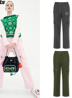 韩国代购CRAIG KARL高尔夫25冬宽松大口袋工装裤加绒运动长裤女式