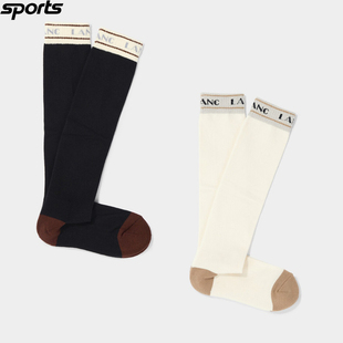 韩国代购lanvin blanc高尔夫配饰25秋标志配色弹力厚实透气高筒袜