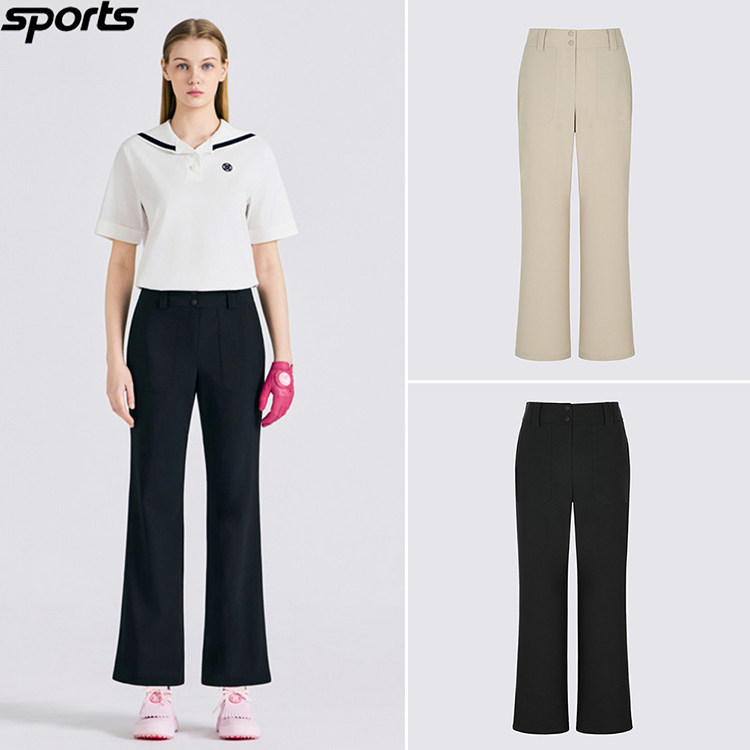 韩国代购GFORE高尔夫穿搭26春凉感修身运动户外弹力微喇裤长裤女