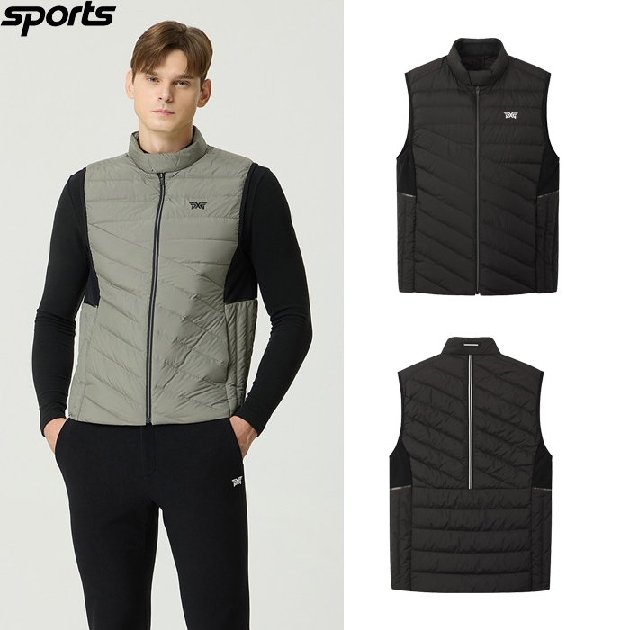 韩国代购PXG高尔夫球服25秋冬男轻质运动休闲保暖立领羽绒背心