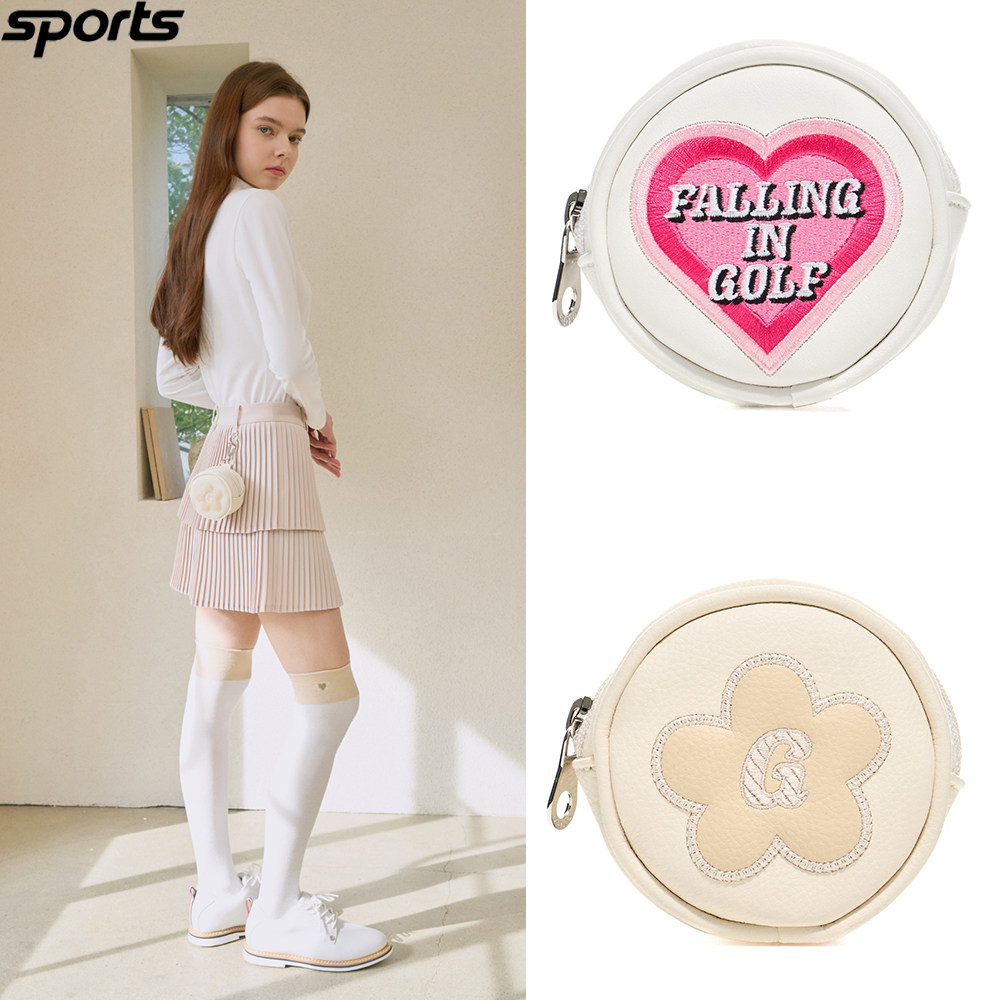韩国代购GOXO高尔夫配饰穿搭24年春夏少女风ins圆形球包挂件球袋
