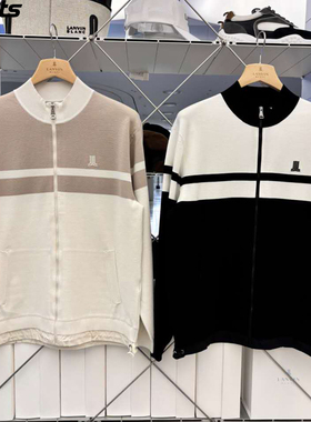 韩国代购lanvin blanc高尔夫球服26春夏男标志拼色休闲针织夹克
