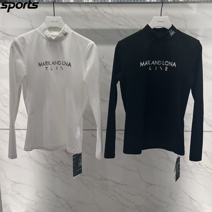 韩国代购mark&lona高尔夫球服25秋冬女骷髅标志半高领长袖长衣