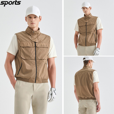 韩国代购lanvin blanc高尔夫球服25秋男轻薄凉爽拉链立领运动马甲