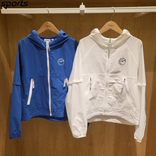 韩国代购malbon高尔夫球服26春夏女轻质弹力宽松可拆袖连帽夹克