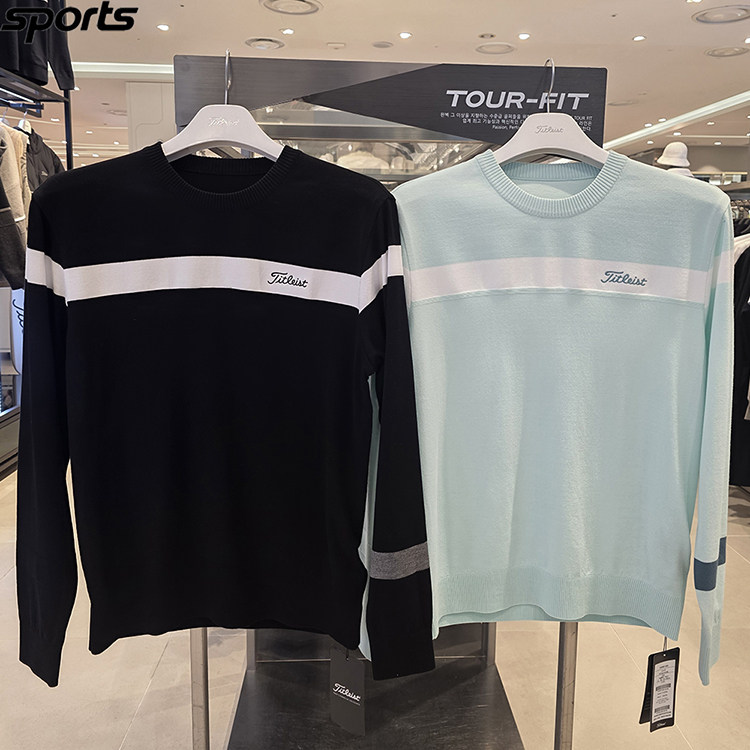 韩国代购titleist高尔夫26年春撞色条纹圆领商务户外运动针织衫男,运动/瑜伽/健身/球迷用品,高尔夫上装,淘宝优惠券,粉丝福利购,淘宝优惠卷