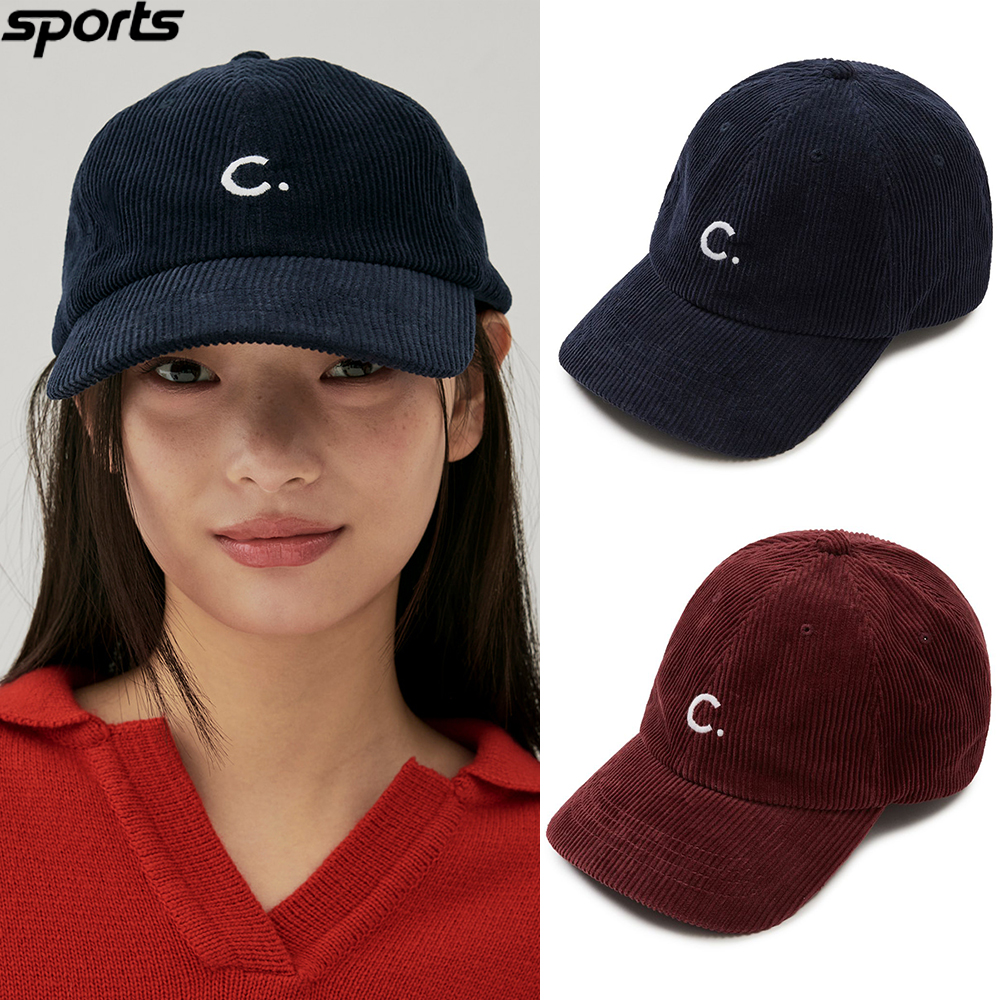 韩国代购clove高尔夫穿搭25秋冬户外保暖抗寒灯芯绒鸭舌棒球帽女