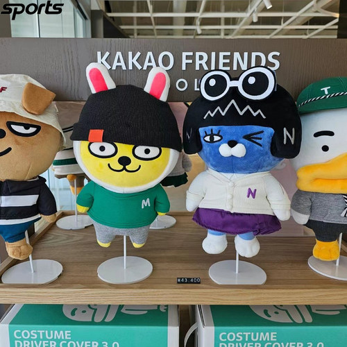 现货韩国代购KAKAO GOLF高尔夫配饰卡通玩偶毛绒一号木球道木杆套