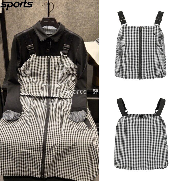 韩国代购st andrews高尔夫球服26春夏女拉链格子休闲百搭吊带上衣