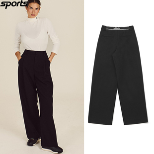 运动休闲长裤 26春夏女纯色舒适宽松时尚 malbon高尔夫球裤 韩国代购